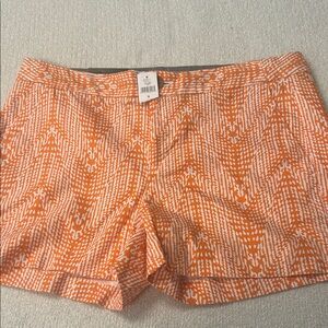 Banana Republic Women's Orange and White Patterned Shorts